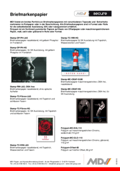 Briefmarkenpapier Info Sheet